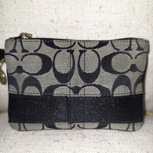 Coach Signature Special Addition Canvas and Leather Wristlet